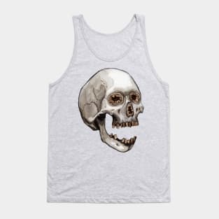 Smokey Quartz Geode Crystal Skull Tank Top